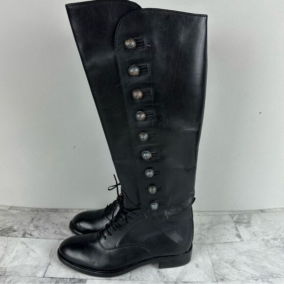 Area Forte Anthropologie Regalia Knee-High Leather Riding Boots Black 37 Italy